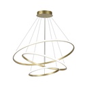 Candelabru LED Circular 72W – 220V, Design Modern, 3 Cercuri (20/40/60 cm), Auriu, Iluminare pentru Living, Dining, Hol, 3 Temperaturi de Culoare, CCT